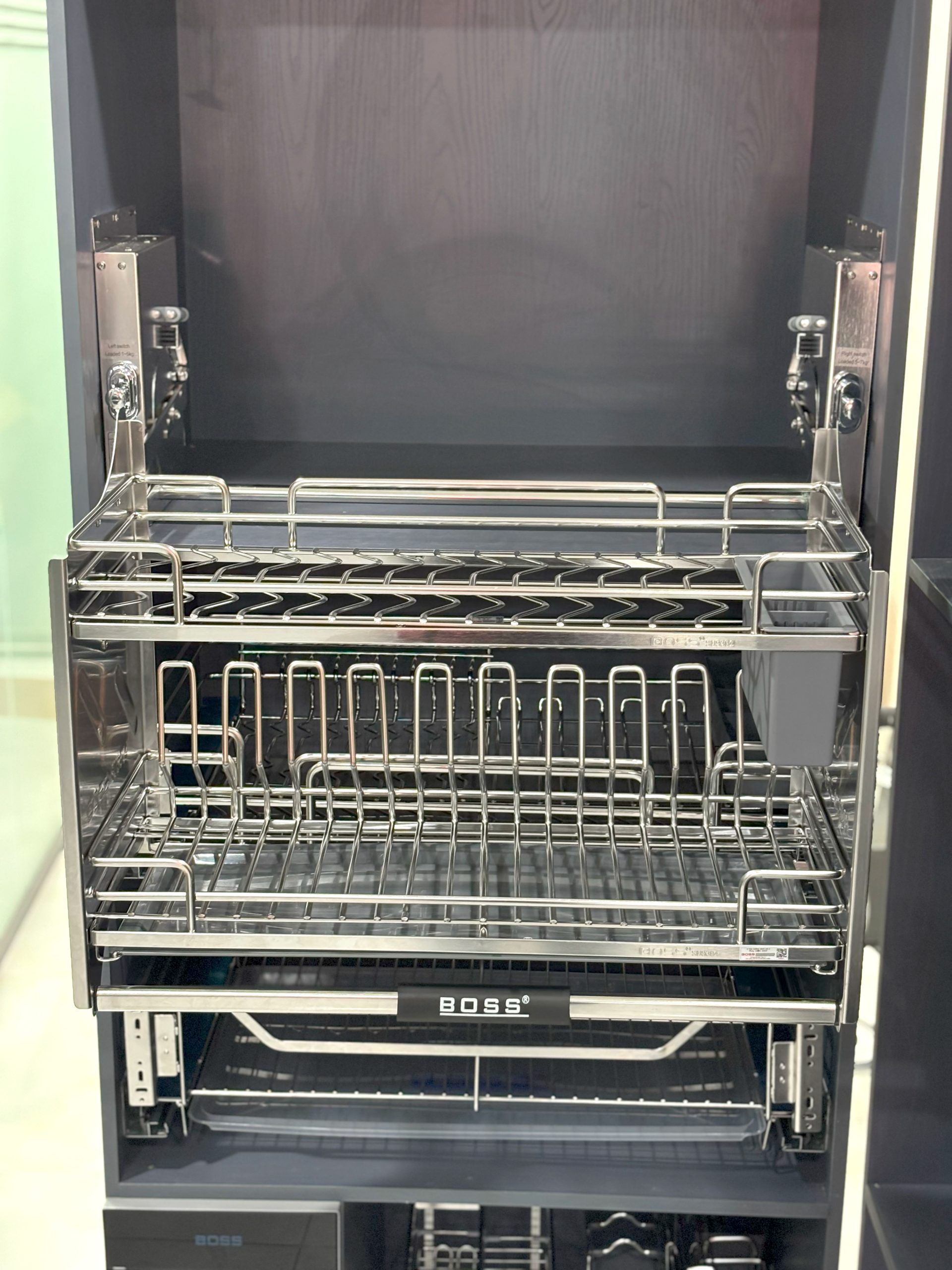 Kệ Chén Đĩa Nâng Hạ Boss Nan Oval