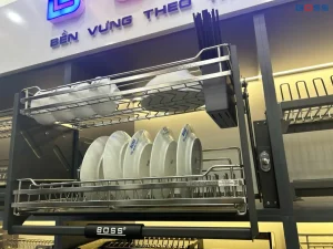 Kệ Chén Đĩa Nâng Hạ Boss Nan Dẹt