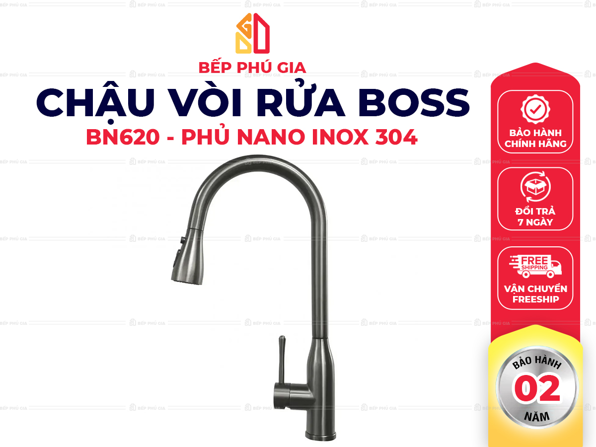 Vòi Rửa Bát Dây Rút Nano BN620 Vòi Rửa Bát Dây Rút Nano BN620